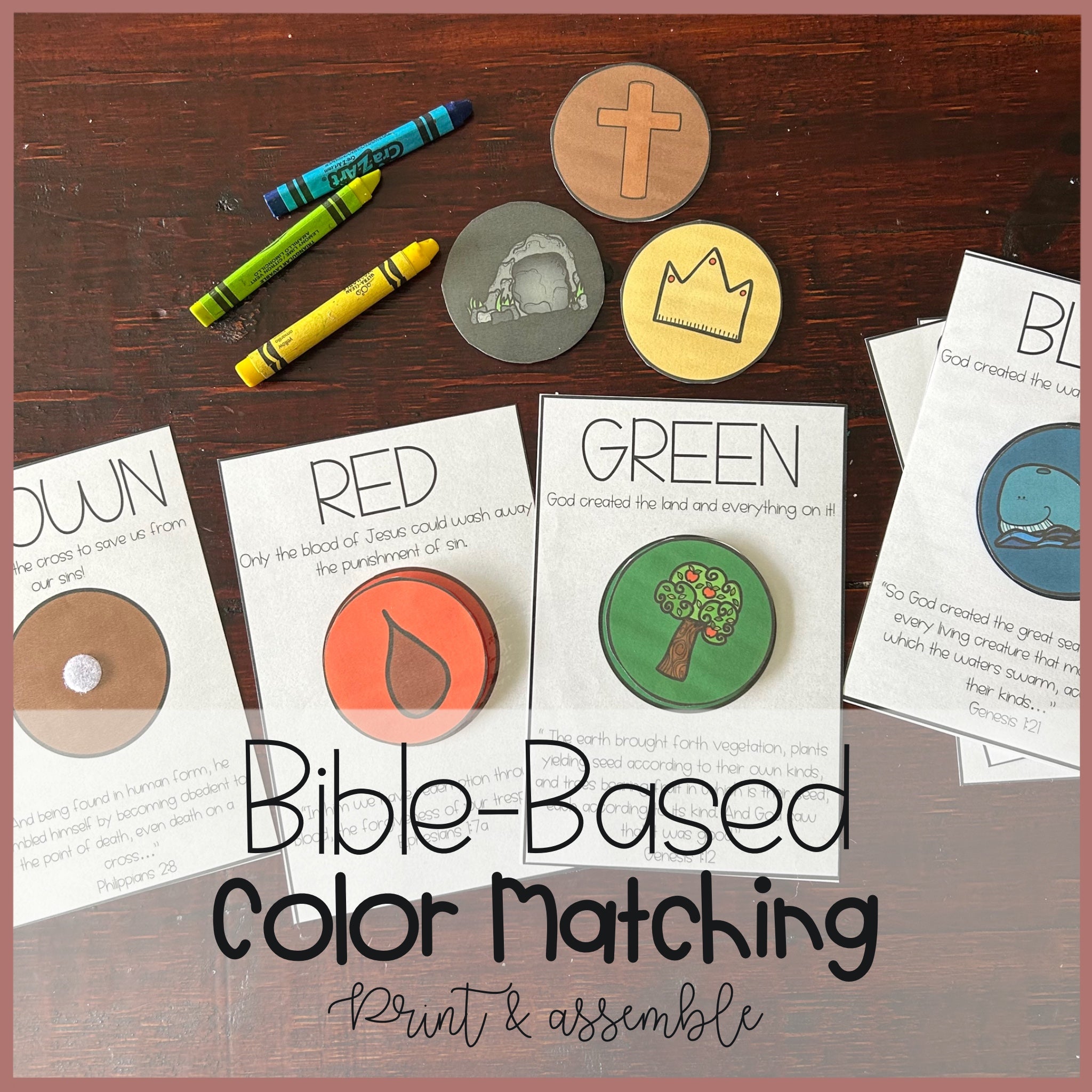 Bible-based Color Matching Cards