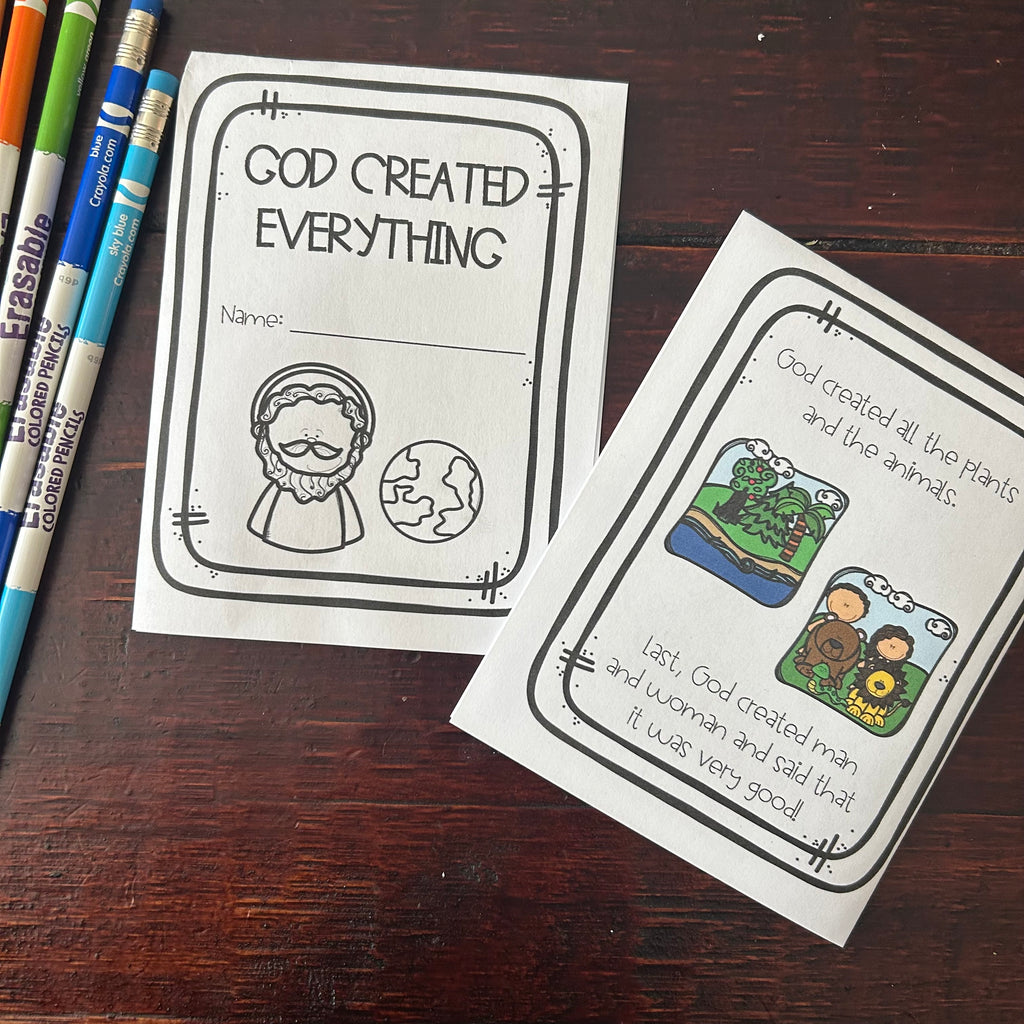 God Created Everything | Mini Book Printable